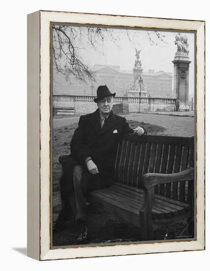 Bernard Baruch Sitting Alone on a Bench in St. James Park-Bob Landry-Framed Premier Image Canvas