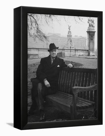 Bernard Baruch Sitting Alone on a Bench in St. James Park-Bob Landry-Framed Premier Image Canvas