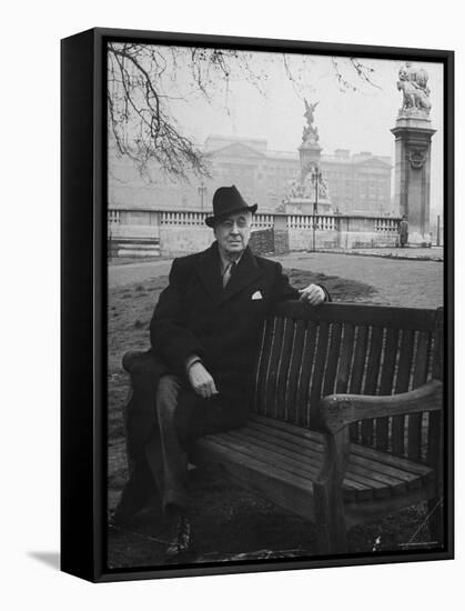 Bernard Baruch Sitting Alone on a Bench in St. James Park-Bob Landry-Framed Premier Image Canvas