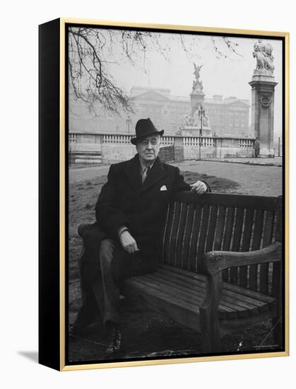 Bernard Baruch Sitting Alone on a Bench in St. James Park-Bob Landry-Framed Premier Image Canvas