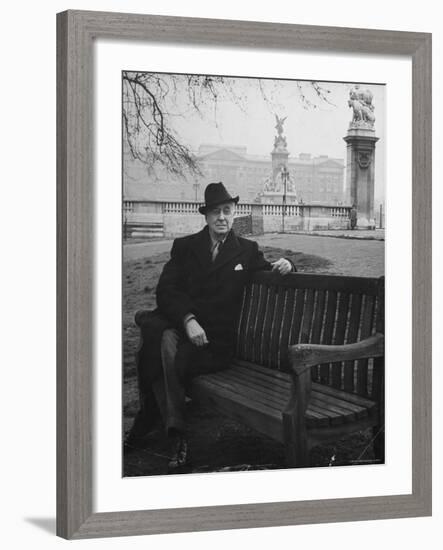 Bernard Baruch Sitting Alone on a Bench in St. James Park-Bob Landry-Framed Premium Photographic Print