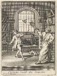 A Teacher Plays Badminton with His Pupil-Bernard Picart-Art Print