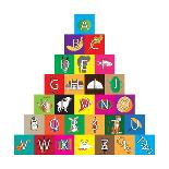 Children's Alphabet Building Blocks Isolated on White-Bernard Rabone-Art Print