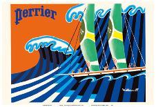 Perrier - The Sailboat - Hokusai The Great Wave-Bernard Villemot-Art Print