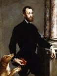 Portrait of a Gentleman, Standing Three-Quarter Length, Wearing a Black Costume and Holding a Book-Bernardino Campi-Giclee Print