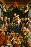 Madonna and Child Enthroned with Saints and Donors, 1552-Bernardino Lanino-Framed Premier Image Canvas