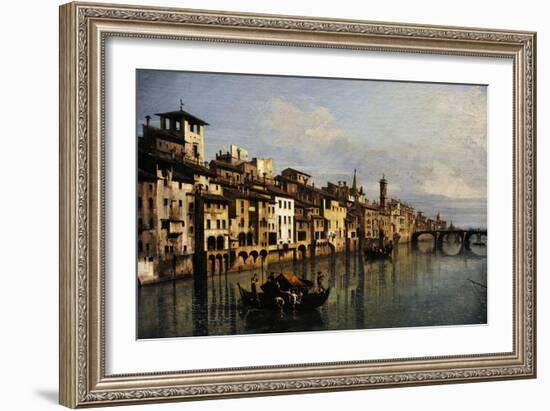 Bernardo Bellotto (1721-1780). The River Arno in Florence, 1742-Bernardo Bellotto-Framed Giclee Print