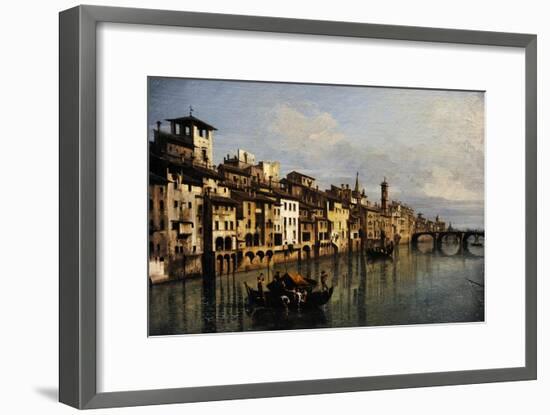 Bernardo Bellotto (1721-1780). The River Arno in Florence, 1742-Bernardo Bellotto-Framed Giclee Print