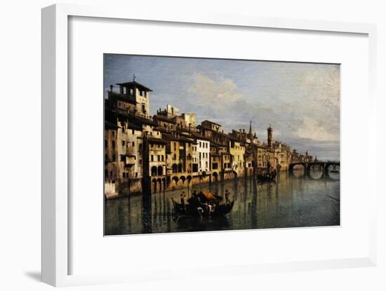 Bernardo Bellotto (1721-1780). The River Arno in Florence, 1742-Bernardo Bellotto-Framed Giclee Print