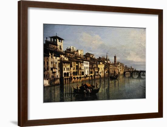 Bernardo Bellotto (1721-1780). The River Arno in Florence, 1742-Bernardo Bellotto-Framed Giclee Print