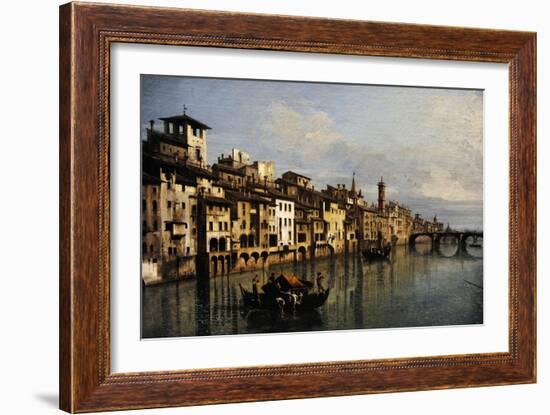 Bernardo Bellotto (1721-1780). The River Arno in Florence, 1742-Bernardo Bellotto-Framed Giclee Print