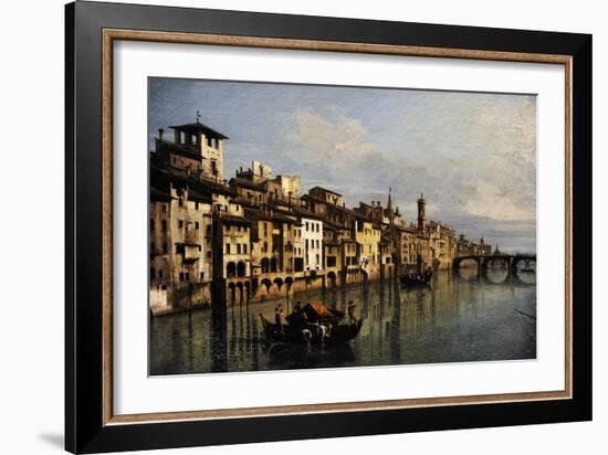 Bernardo Bellotto (1721-1780). The River Arno in Florence, 1742-Bernardo Bellotto-Framed Giclee Print