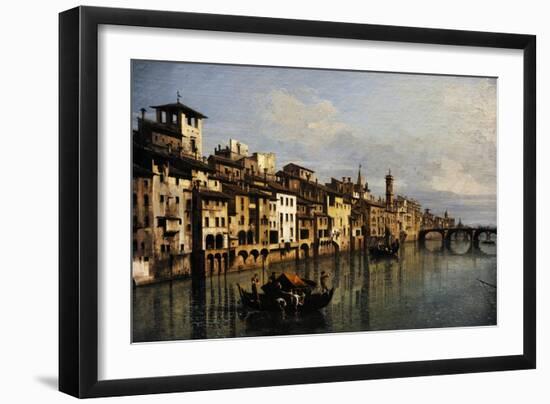 Bernardo Bellotto (1721-1780). The River Arno in Florence, 1742-Bernardo Bellotto-Framed Giclee Print