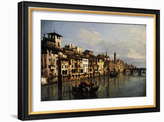 Bernardo Bellotto (1721-1780). The River Arno in Florence, 1742-Bernardo Bellotto-Framed Giclee Print