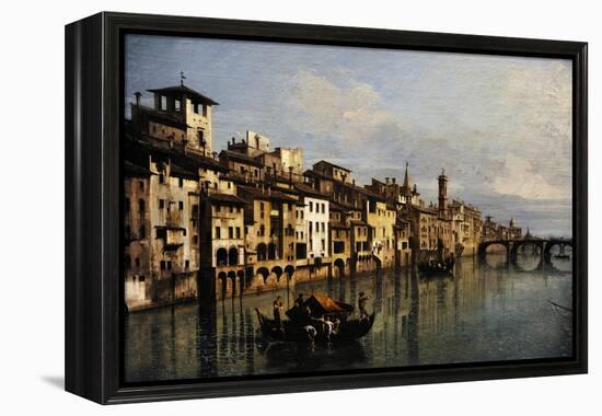 Bernardo Bellotto (1721-1780). The River Arno in Florence, 1742-Bernardo Bellotto-Framed Premier Image Canvas