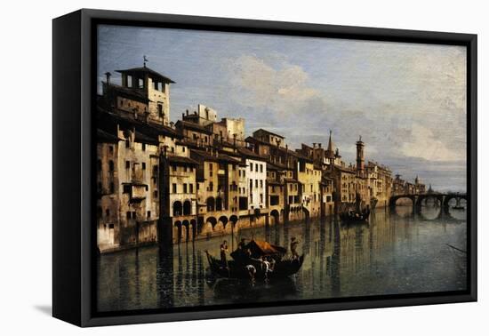 Bernardo Bellotto (1721-1780). The River Arno in Florence, 1742-Bernardo Bellotto-Framed Premier Image Canvas