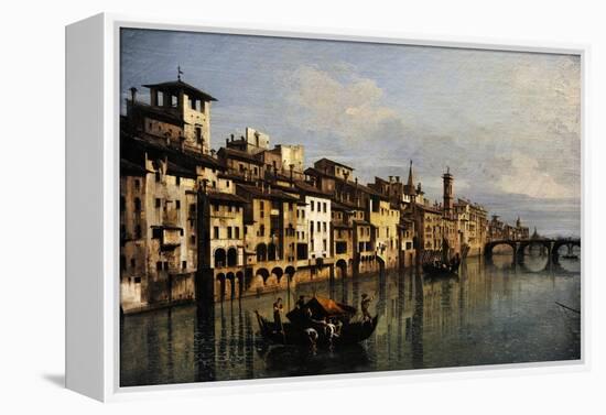 Bernardo Bellotto (1721-1780). The River Arno in Florence, 1742-Bernardo Bellotto-Framed Premier Image Canvas