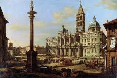 The Piazza and Church of Santa Maria Maggiore in Rome, 1739-Bernardo Bellotto-Giclee Print