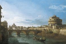 Tiber River and Castel Sant'Angelo, Rome, Circa 1742-Bernardo Bellotto-Giclee Print
