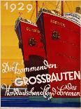 Werbeplakat für die deutsche Reederei 'Norddeutscher Lloyd'. 1928-Bernd Steiner-Giclee Print
