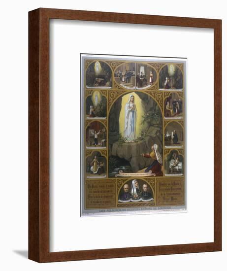 Berndatte Soubirous' Vision and Some of the Miracles Performed by the Virgin Mary at Lourdes-null-Framed Photographic Print