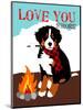 Bernese Mountain Dog - Love You S'More-Ginger Oliphant-Mounted Art Print