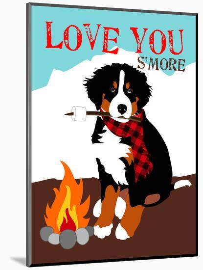 Bernese Mountain Dog - Love You S'More-Ginger Oliphant-Mounted Art Print