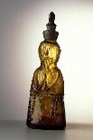 Amber-Colored Bottle in Metal Mold-Blown Glass with Relief Decoration-Bernhard Strigel-Framed Giclee Print