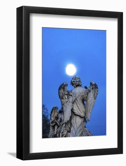 Bernini's Angel, Castel Ponte Sant Angelo, Rome, Italy.-William Perry-Framed Photographic Print