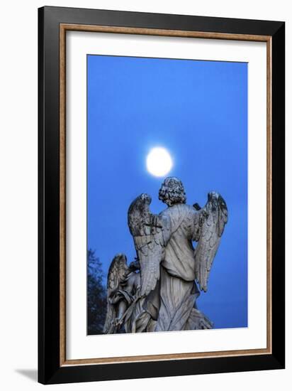 Bernini's Angel, Castel Ponte Sant Angelo, Rome, Italy.-William Perry-Framed Photographic Print