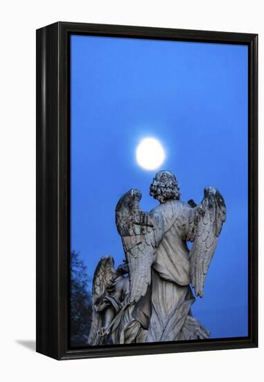 Bernini's Angel, Castel Ponte Sant Angelo, Rome, Italy.-William Perry-Framed Premier Image Canvas