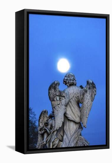 Bernini's Angel, Castel Ponte Sant Angelo, Rome, Italy.-William Perry-Framed Premier Image Canvas