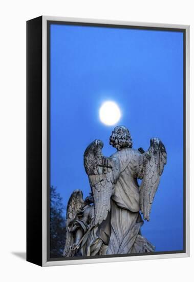 Bernini's Angel, Castel Ponte Sant Angelo, Rome, Italy.-William Perry-Framed Premier Image Canvas