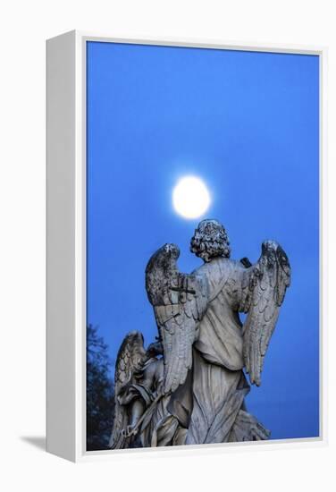 Bernini's Angel, Castel Ponte Sant Angelo, Rome, Italy.-William Perry-Framed Premier Image Canvas