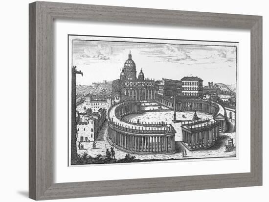 Bernini's Original Plan for St. Peter's Square, Rome-Giovanni Battista Falda-Framed Giclee Print