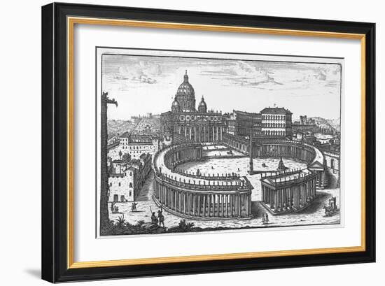 Bernini's Original Plan for St. Peter's Square, Rome-Giovanni Battista Falda-Framed Giclee Print