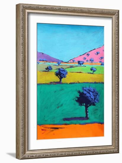 Berrow Down, 2021 (acrylic on paper)-Paul Powis-Framed Giclee Print