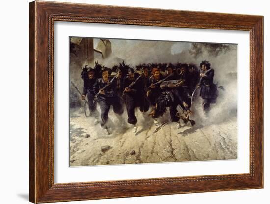 Bersaglieri Charge at Porta Pia-Michele Cammarano-Framed Giclee Print