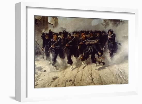 Bersaglieri Charge at Porta Pia-Michele Cammarano-Framed Giclee Print