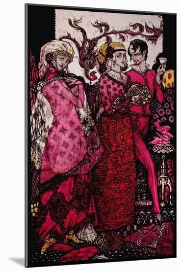 "Bert the Bigfoot, Sung by Villon" Illustration by Harry Clarke from 'Queens' by J.M. Synge-Harry Clarke-Mounted Giclee Print