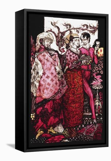 Bert the Bigfoot, Sung by Villon'. 'Queens', Nine Glass Panels Acided, Stained and Painted,…-Harry Clarke-Framed Premier Image Canvas