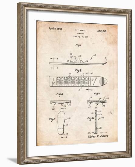 Berta Magnetic Boot Snowboard Patent-Cole Borders-Framed Art Print