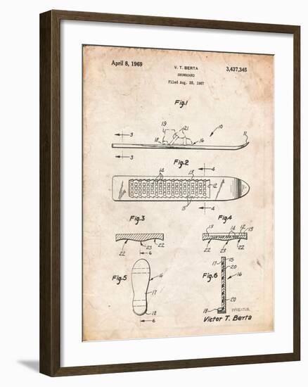 Berta Magnetic Boot Snowboard Patent-Cole Borders-Framed Art Print