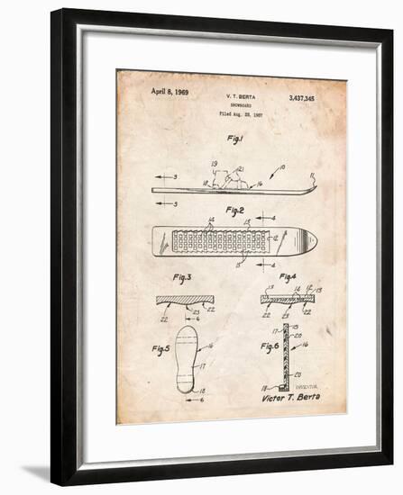 Berta Magnetic Boot Snowboard Patent-Cole Borders-Framed Art Print