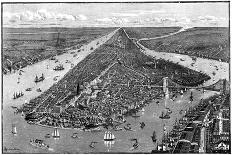 Panorama of New York, USA, 1892-Berteault-Mounted Giclee Print