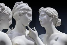 The Graces and Cupid, Detail of the Embrace, and Faces and Gazes, 1820-22 (Carrara Marble)-Bertel Thorvaldsen-Framed Giclee Print