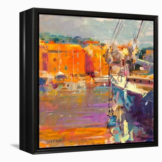 Berth at Saint-Tropez, 2021 (Oil on Canvas)-Peter Graham-Framed Premier Image Canvas