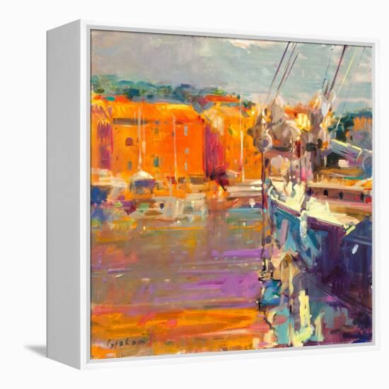 Berth at Saint-Tropez, 2021 (Oil on Canvas)-Peter Graham-Framed Premier Image Canvas