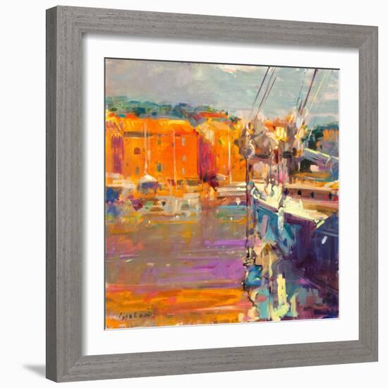 Berth at Saint-Tropez, 2021 (Oil on Canvas)-Peter Graham-Framed Giclee Print