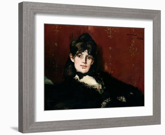 Berthe Morisot (1841-95) Reclining, 1873-Edouard Manet-Framed Giclee Print